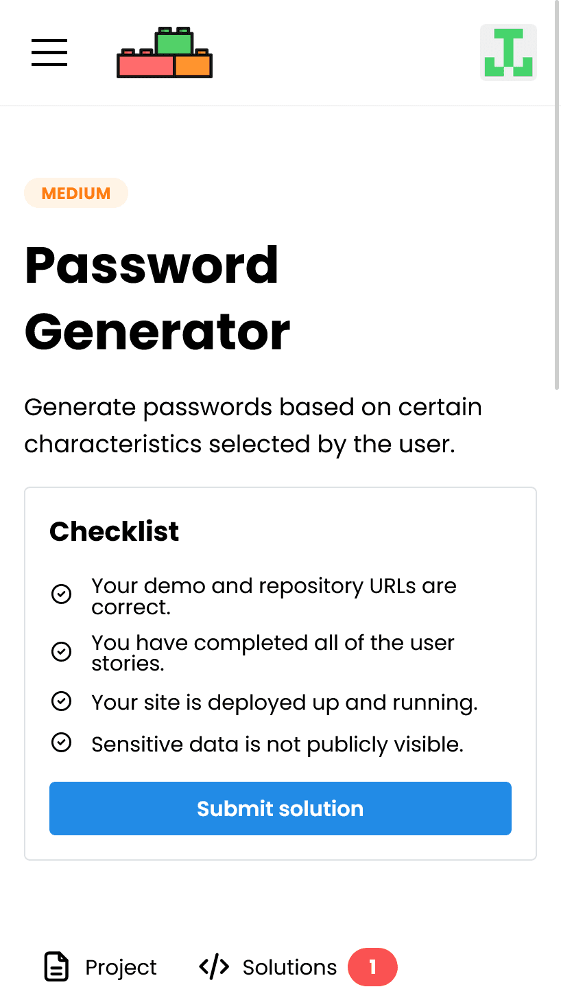 Build Something mobile homepage